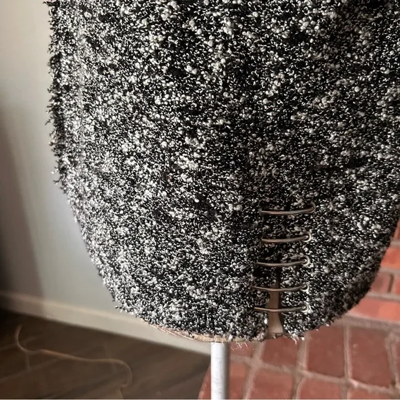 IRO Chada Metal Laced Boucle Open Blazer Jacket in Black & White Sz M - Picture 10 of 14